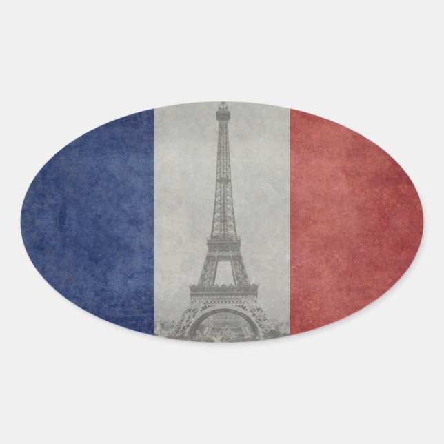 Eiffel tower, Paris France Oval Sticker (Front)