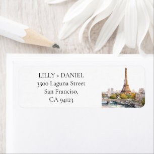 Eiffel Tower Paris France Return Address Label