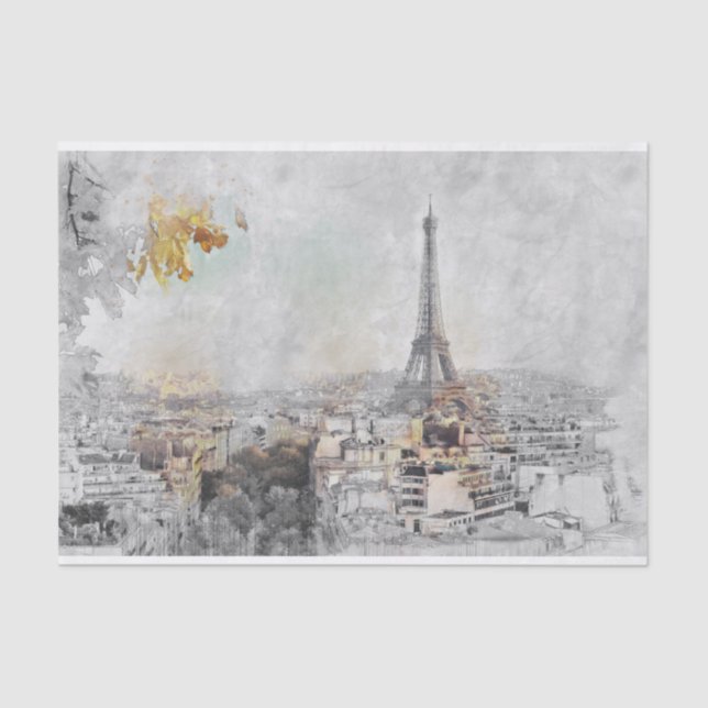 Eiffel Tower. Paris, France Tissue Paper (Front)