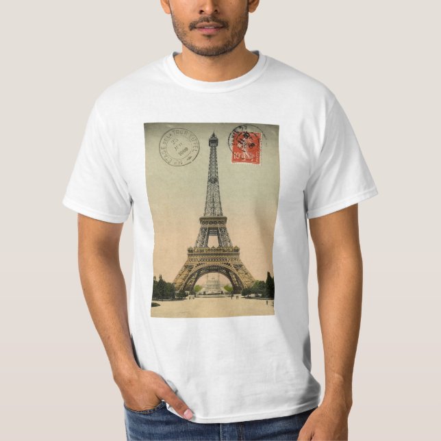 Eiffel Tower, Paris, France, Vintage Retro T-Shirt (Front)