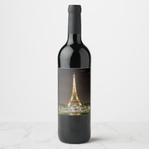 Eiffel Tower Paris France  Wine Label