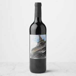 Eiffel Tower, Paris, France  Wine Label