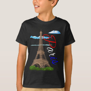 Eiffel Tower Paris French Flag T-Shirt