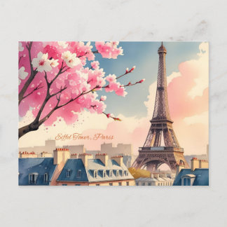 Eiffel Tower Paris Holiday Postcard