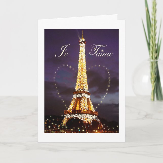 EIFFEL TOWER PARIS I LOVE YOU VALENTINE HOLIDAY CARD (Front)