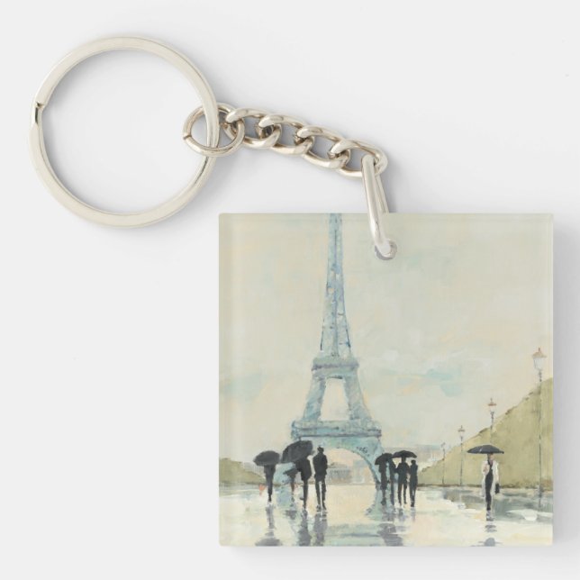 Eiffel Tower | Paris In The Rain Key Ring (Front)