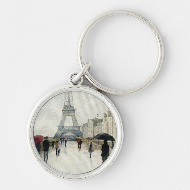 Eiffel Tower | Paris In The Rain Key Ring (Front)