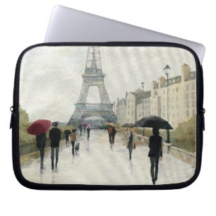 Eiffel Tower Paris In The Rain Laptop Sleeve