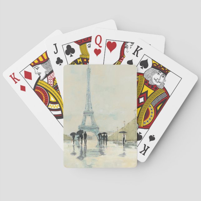 Eiffel Tower | Paris In The Rain Playing Cards (Back)