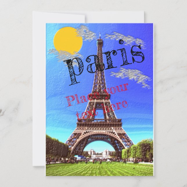 Eiffel tower Paris Invitation (Front)