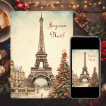 Eiffel Tower, Paris Joyeux Noel Christmas Holiday Card<br><div class="desc">Capture the elegance of a Parisian Christmas with our 'Eiffel Tower, Paris Joyeux Noel Christmas Holiday Card.' Featuring the iconic Eiffel Tower against a backdrop of festive flair, this card brings a touch of French sophistication to your holiday greetings. Say 'Joyeux Noël' in style and share the magic of the...</div>