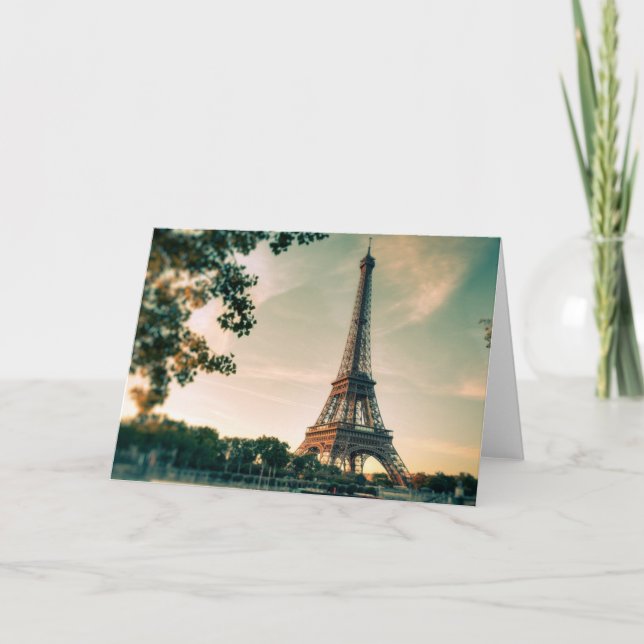 Eiffel Tower Paris Love City Romantic Travel Card (Front)