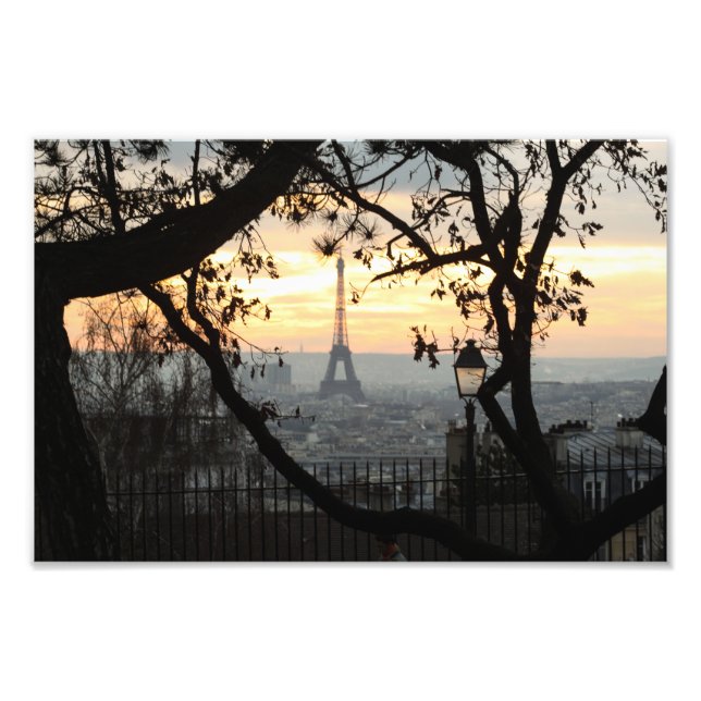 Eiffel Tower Paris Montmartre Sunset - Photo Print (Front)