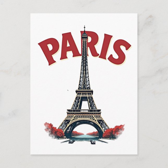 Eiffel Tower, Paris, retro Postcard (Front)
