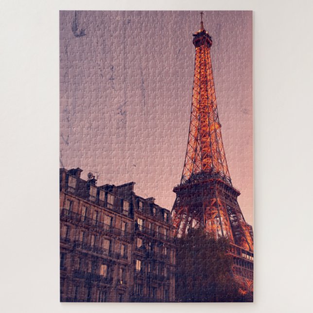 Eiffel Tower -Paris Retro Style - 20x30 - 1014 pcs Jigsaw Puzzle (Vertical)
