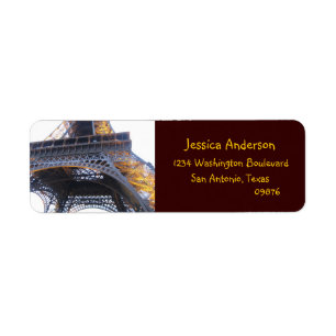 Eiffel Tower, Paris, Return Address Labels