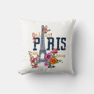 Eiffel Tower Paris Shirt Salut Flowering Paris Fra Cushion