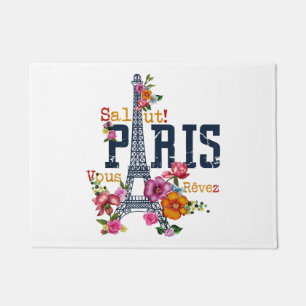 Eiffel Tower Paris Shirt Salut Flowering Paris Fra Doormat