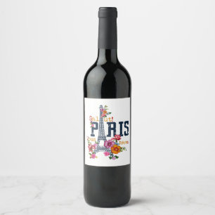 Eiffel Tower Paris Shirt Salut Flowering Paris Fra Wine Label