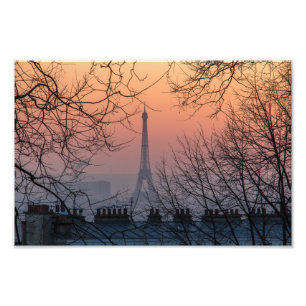 Eiffel Tower Paris Sunset - Photo Print