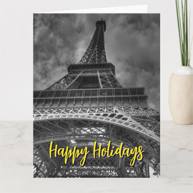 Eiffel Tower Paris Travel Vintage Retro Art Card (Front)
