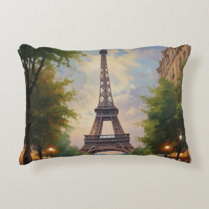 Eiffel Tower Paris Travel Vintage Retro Art Decorative Cushion