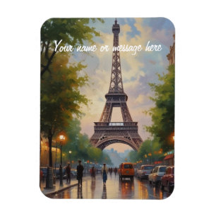 Eiffel Tower Paris Travel Vintage Retro Art Name Magnet