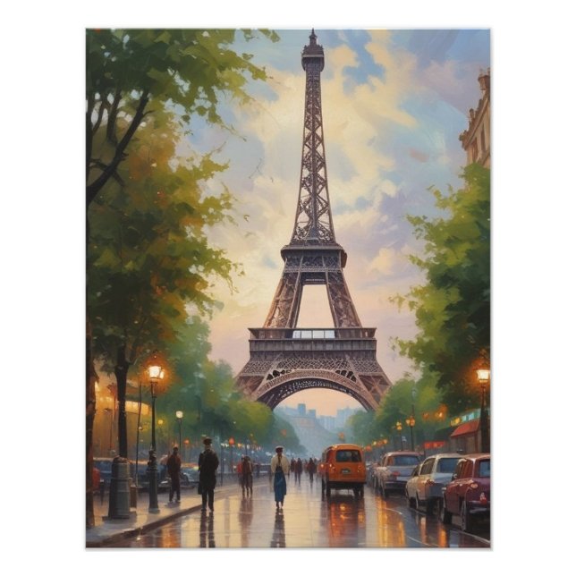 Eiffel Tower Paris Travel Vintage Retro Art Photo Print (Front)