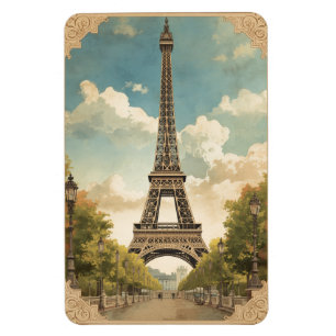 Eiffel Tower Paris Travel Vintage Style Retro Art Magnet