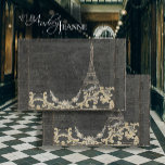 Eiffel Tower Paris Vintage Elegant Black Decoupage Tissue Paper<br><div class="desc">A loose oil pastel sketch of vintage Palace plaster walls inspired this French style ephemera collage by internationally licensed artist and designer, Audrey Jeanne Roberts. Creamy off white Floral bouquet elements and beige plaster swags with a subtle map of Paris, script handwritten letters and other ephemera as a delicate enhancement...</div>
