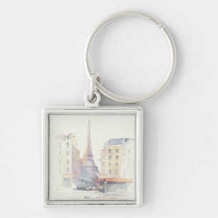 Eiffel Tower   Paris Watercolor Key Ring