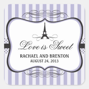 Eiffel Tower Paris Wedding Square Sticker