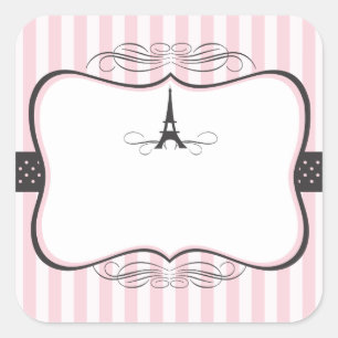 Eiffel Tower Paris Wedding Square Sticker