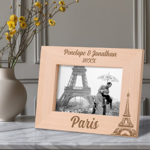 Eiffel Tower Paris with Custom Name & Date Etched Frames