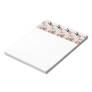 Eiffel Tower Parisian Girl Paris Flower Pink Heart Notepad