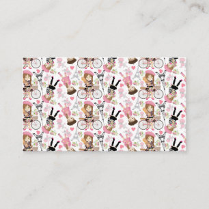 Eiffel Tower Parisian Girl Paris Flowers Pink Business Card