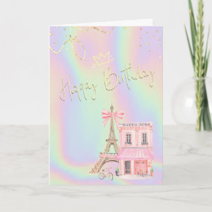 Eiffel Tower Parisian Holographic Birthday  Card