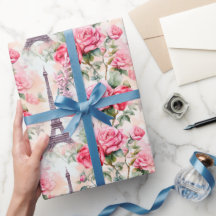 Eiffel Tower Pattern, Paris Chic French Roses