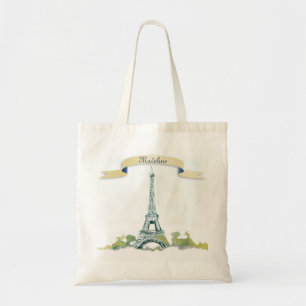 Eiffel Tower Pen and Ink Sketch Personalise it Tot Tote Bag