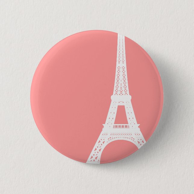 Eiffel Tower Pink 6 Cm Round Badge (Front)