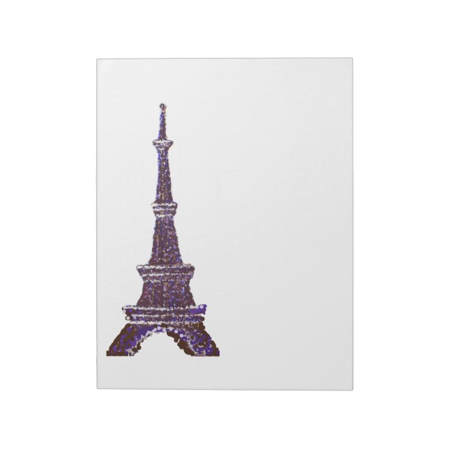 Eiffel Tower Pointillism Notepad (Rotated)