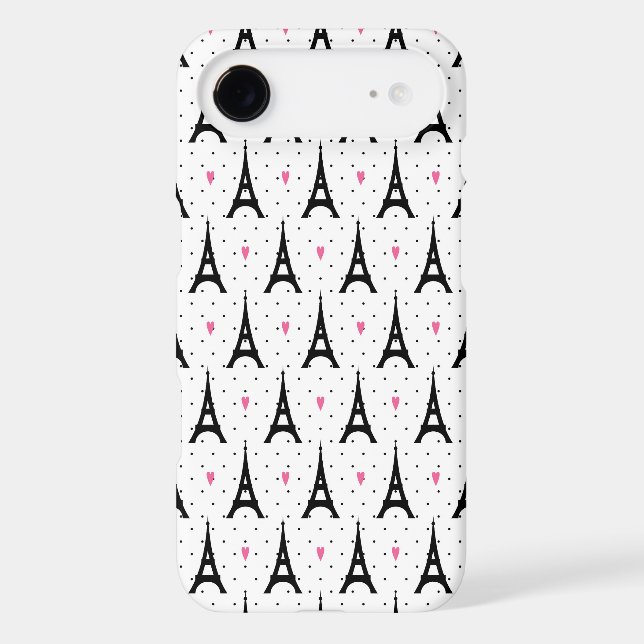 Eiffel Tower Polka Dots & Hearts Pattern Case-Mate Samsung Galaxy Case (Back)