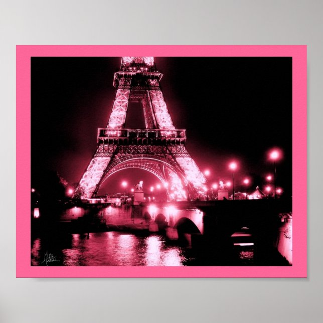 Eiffel Tower, Pont de Lena [Print] - Double Pink Poster (Front)