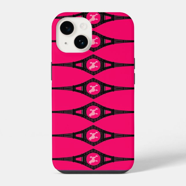 Eiffel Tower Poodle iPhone Case (Back)