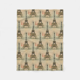 Eiffel Tower Postcard Fleece Blanket