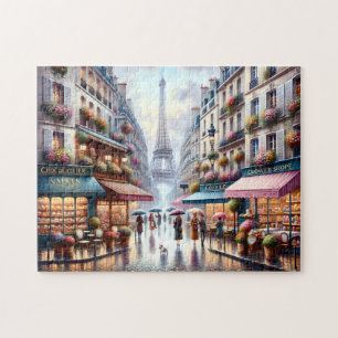 Eiffel Tower Rainy Day in Paris Jigsaw Puzzle