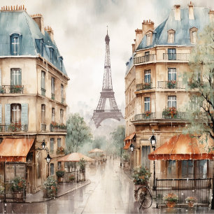 Eiffel Tower Rainy Day Paris Shower Curtain