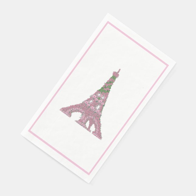 Eiffel Tower Rose Roses Topiary art   Paper Guest  Napkin (Corner)