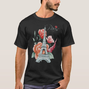 Eiffel Tower Roses Love Paris French Love France R T-Shirt
