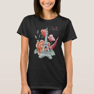 Eiffel Tower Roses Love Paris French Love France R T-Shirt